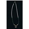 Image 2 : SOUTHWESTERN 18" NECKLACE  WITH SHELL, SILVER,  GREEN BEADS WITH MALACHITE DROP