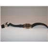 Image 2 : New  Watch       Goldtone with a Geniune Diamond       Black Leather Strap     Quartz