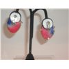 Image 2 : Lacome Signed Earrings Dated 1988.   2" x 1 1/4"    Three Dimensional Floral Design 24 kt Trim