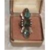 Image 2 : Silver and Turqouise Native American Ring 1 3/4" x 1/2"   Signed "ITP"  Vintage