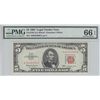 Image 1 : $5 1963 LEGAL TENDER RED SEAL PMG GEM 66 EPQ