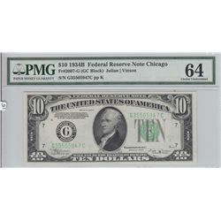 $10 1934 B FRN PMG UNC 64
