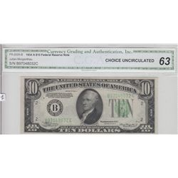 $10 1934 FRN CGA UNC 63