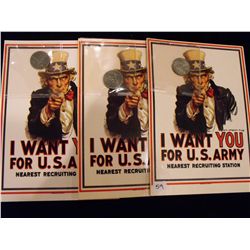 3 STEEL WHEAT CENTS FROM UNCLE SAM