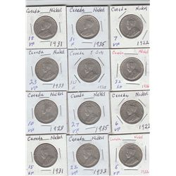 EARLY LOT OF CANADIAN NICKELS