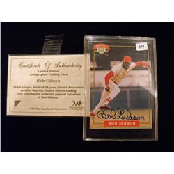 BOB GIBSON SIGNED BASEBALL CARD WITH COA