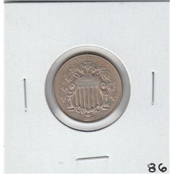 VERY HIGH GRADE 1867 SHIELD NICKEL