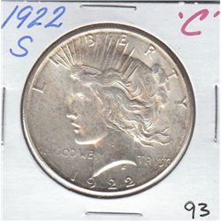 1922 S HIGH GRADE PEACE DOLLAR