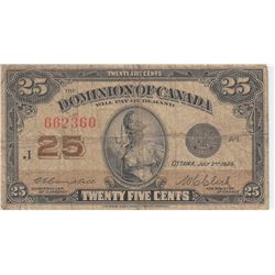 25 CENT DOMINION CANADA FRACTIONAL 1923