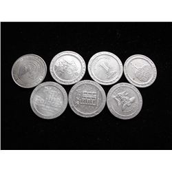 7 $1 METAL CASINO CHIPS