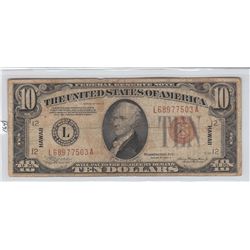 $10 HAWAII SILVER CERTIFICATE 1934