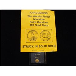 8 KARAT GOLD MINI ST GUADENS $20 PIECE
