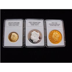 3 REPLICAS COPIES OF US COLLECTOR COINS