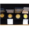 Image 1 : LOT OF 4 GOLD PLATED 24 K BUFFALO COMMEM AND KENNEDY HALF