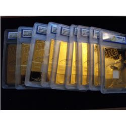 2002 23K BARRY BONDS WITH REAL WOOD BAT PIECE LOT OF 10