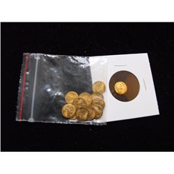 LOT OF 12 STANDING LIBERTY MINI GOLDEN & MEXICO WEDDING COINS TOKENS