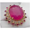 Image 1 : 24.13 ct Ruby Ring .67 ct Dia $ 11,990