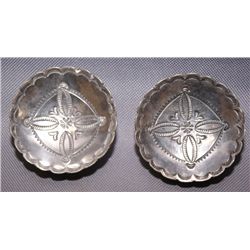 2 Navajo silver dishes