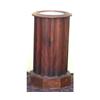 Image 1 : Victorian mahogany fluted cylindrical pot cupboard with inset white marble top above hinged door, on