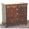 Image 1 : Early C18th Queen Anne period walnut chest of 2 short & 3 long graduated drawers with brass drop han