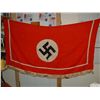 Image 1 : WWII Nazi Table or wall banner/flag-Hackenkreutz Excellent condition w/ fringing and original tie st