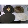 Image 1 : 4 WWII USMC Dress Covers, 2 Green Wool, 1 Khaki, 1 White Linen. Fair Condition. (H.H. Van Meter)
