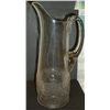 Image 1 : Cut glass pitcher, flower design 13" tall x 4-1/2" dia. @ base