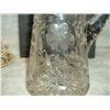 Image 2 : Cut glass pitcher, flower design 10-1/2" x 5-3/8 diam. @ base