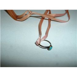 Antique silver and turquoise baby ring 0.5 grams