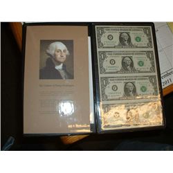 Black Angus Bankers Portfolio 2005 edition of 2003 series. 4 uncut $1.00 bills, Photo and quotes of 