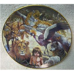 "Peaceable Kingdom" plate, Artaffects #1548A, 81/2" diam., porcelain, 23K gold rim