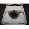 Image 1 : Silver and london blue saphire ring w/ many small saphires