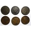 Image 1 : 1846-47-48-49-2  51 large pennys  nice color  (6 coins)