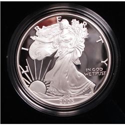 2005 Proof American Silver Eagle. Original mint packaging.
