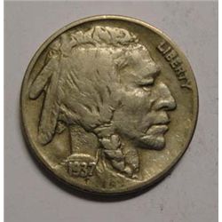 1937D 3 leg   Buffalo nickel  VF