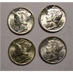1936D- 37DS-40D Mercury dimes  GEMBU