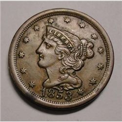 1853 half cent  XF  VERY SCARCE LISTS $100 REDBOOK