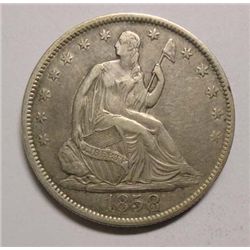 1858O Seated half $  XF