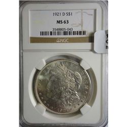 1921D Morgan $  NGC63