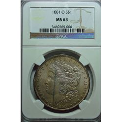 1881O Morgan $ NGC63