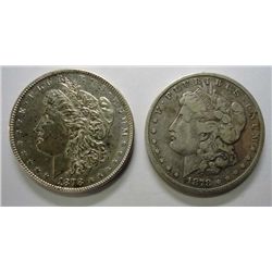 1878 8F  Fine and 1878 7/8F AU Morgan $'s