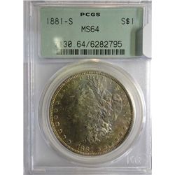 1881S  Morgan $  PCGS older holder 64