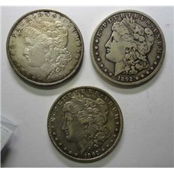 1892PO  XF and 92S F/VF   Morgan $