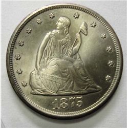 1875CC twenty center  coin is at least an AU  BUT