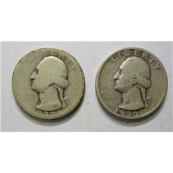 1932D  AG3 and 32S Fine quarters