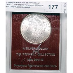 1891S Morgan $ Mint state 65 PARAMOUNT REDFIELD