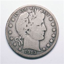 1913  Barber half $ VG