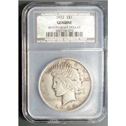 2   1922  NGC  GENUINE BINION Peace $