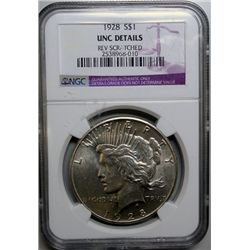 1928 Peace $  NGC unc details scratch rev