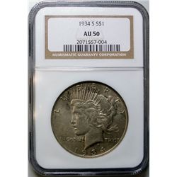 1934S Peace $  NGC 50